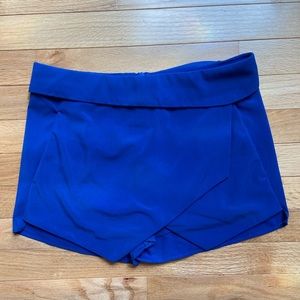 Royal Blue Origami Mini Skirt/Skort with Back Zip